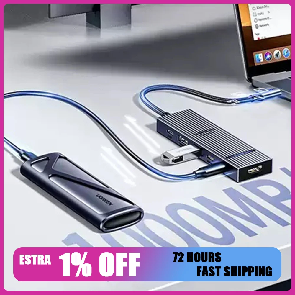 UGREEN CM880 55610 7 in 1 USB C Hub 4K 60Hz HDMI 8K 30Hz DisplayPort 100W PD 4 USB A Multiport Adapter