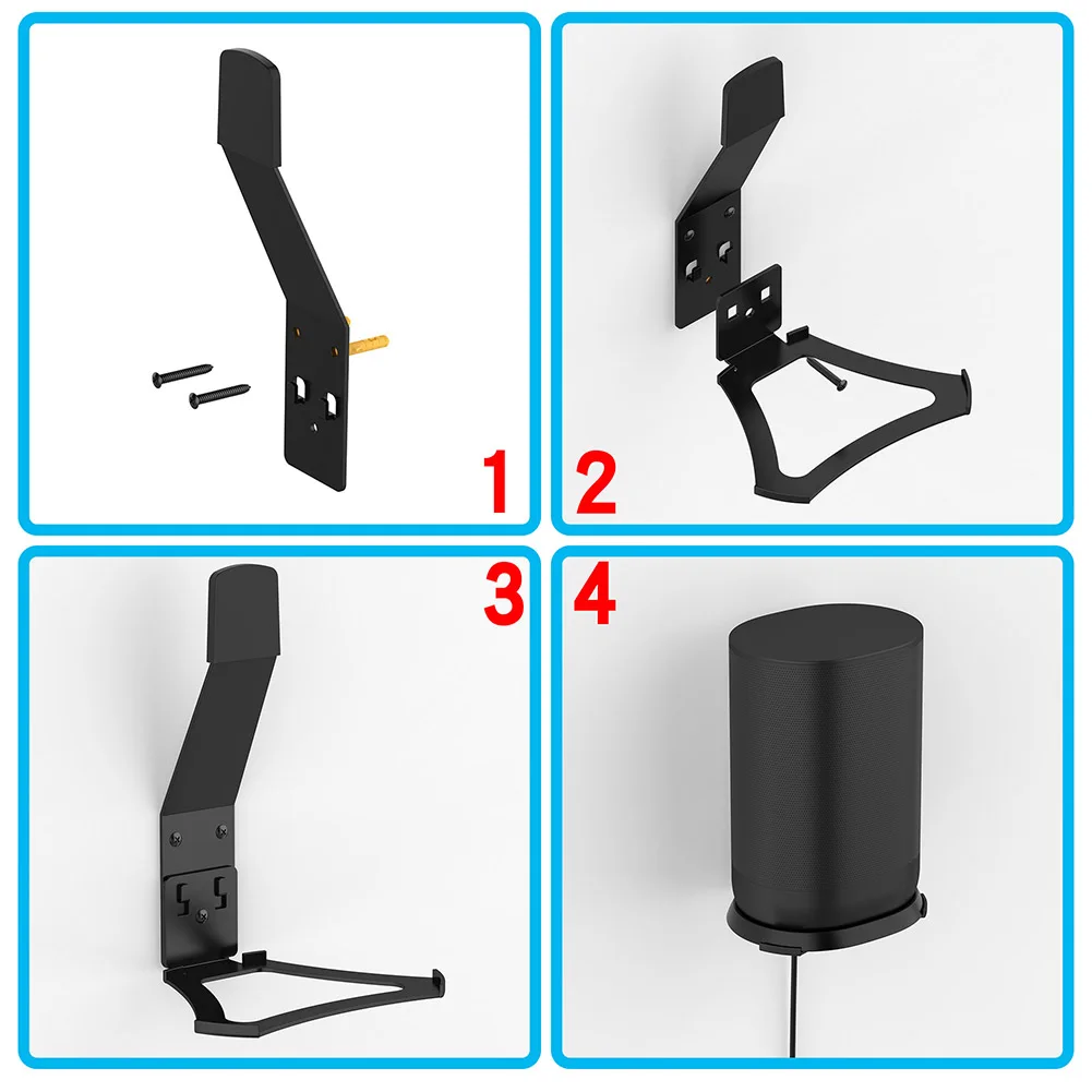 حامل حامل مكبر الصوت مثبت على الحائط صندوق الصوت رف تخزين موفر للمساحة حامل جداري رف من سبائك الألومنيوم لـ SONOS Move #5