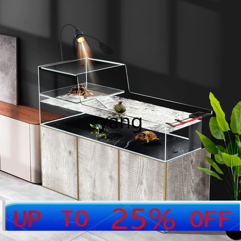 

LTT turtle tank with sunscreen ultra-white bottom filter circulation water-free stream fish tank