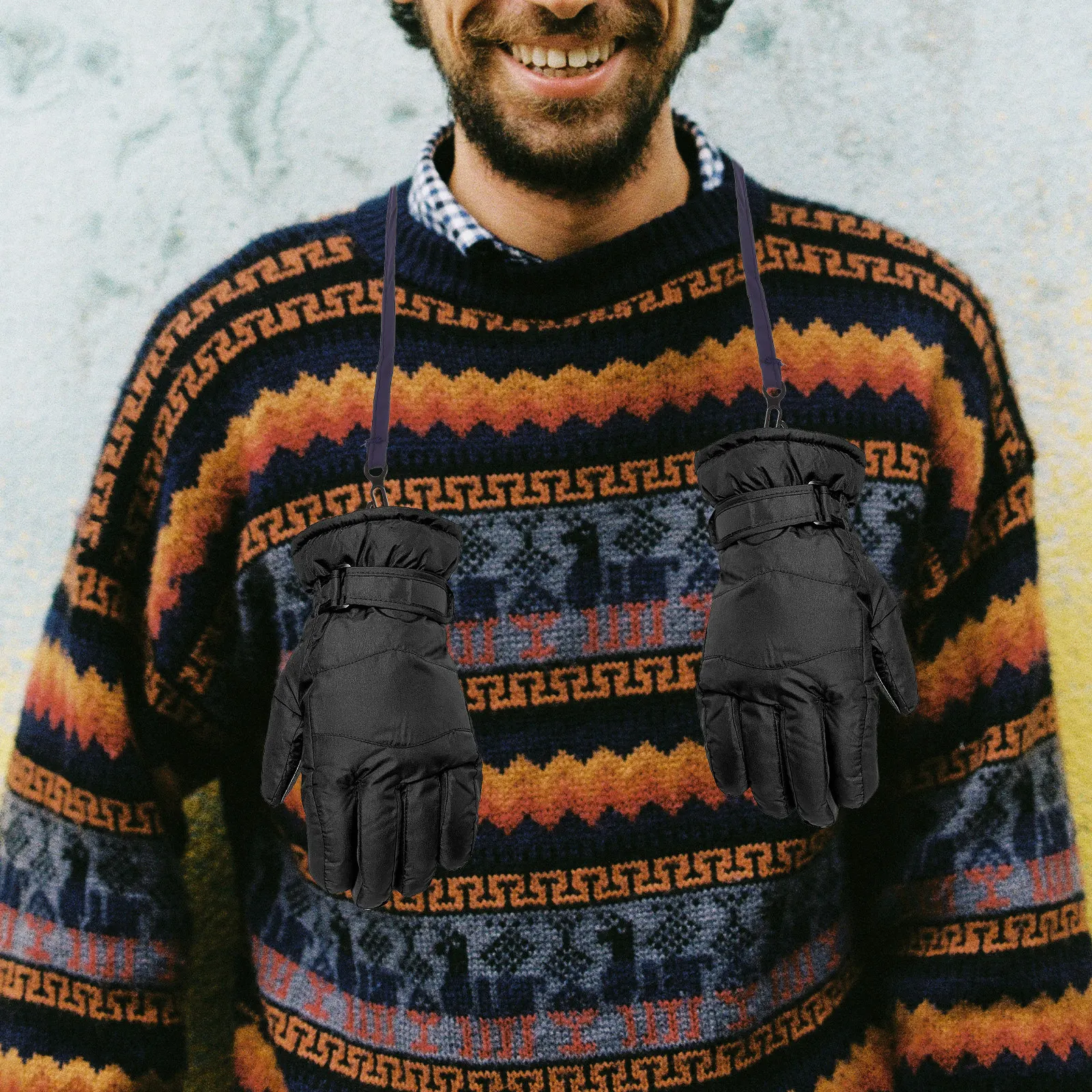 

2 шт. эргономичные нейлоновые ремешки-держатели для перчаток с защитой от потери для лыж, сноуборда, зимних варежек, многоразовые нескользящие шнурки