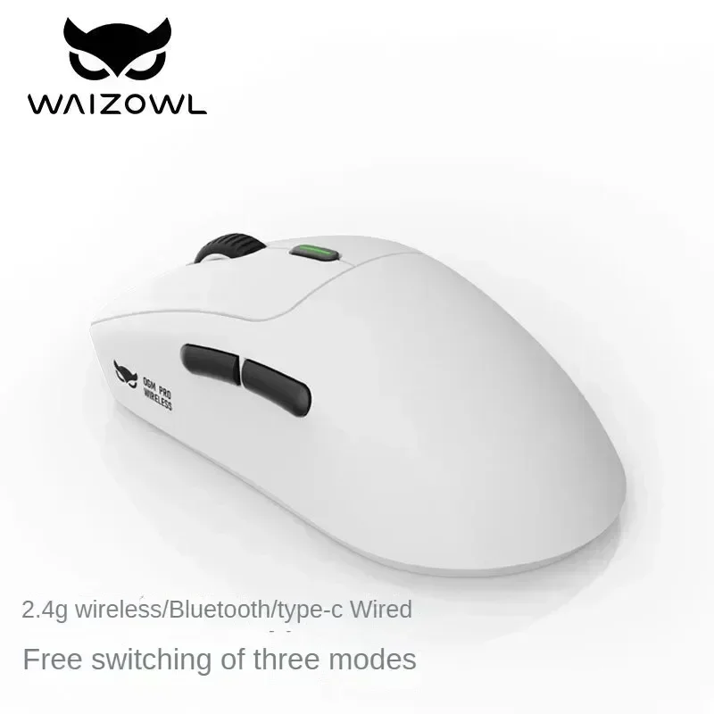 Waizowl OGM Pro Mouse da gioco Tri-mode Wireless Bluetooth PAW3395 Mouse e-sport Leggero personalizzato PC Gamer Laptop Accessori