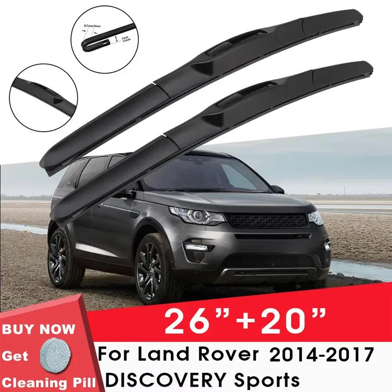 

Car Wiper Blade Front Window Windshield Rubber Refill Wiper For Land Rover DISCOVERY Sports 2014-2017 26"+20" Car Accessories