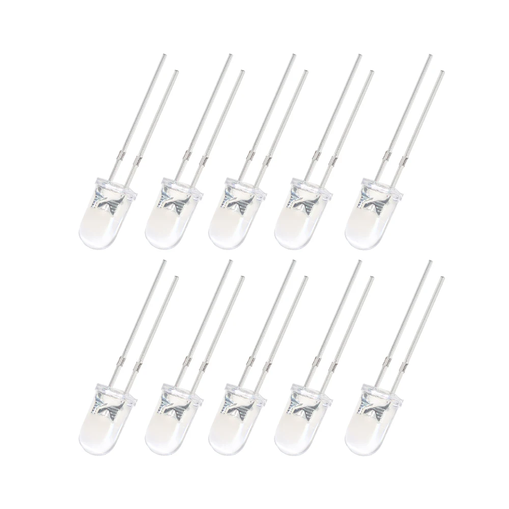 100PCS Super Bright Light Emitting 5MM LED Diodes DIY Electronic Kit, 5MM Transparent LEDs Kit, F5 Red Yellow Blue Green White