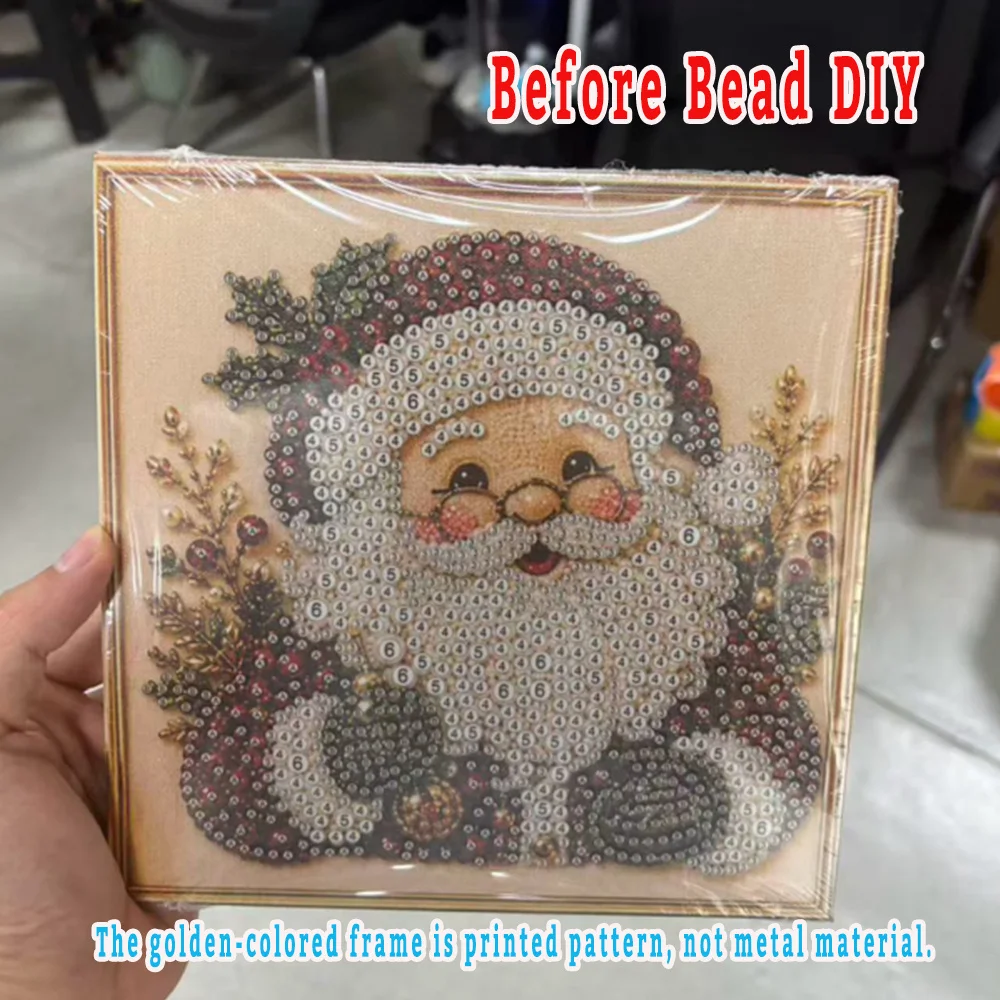 Christmas Pearl Diamond Painting Art Set With Frame DIY Pearl Beads Craft Kit For Adults Beginner Home Decor Wall Art Party Gift view 3