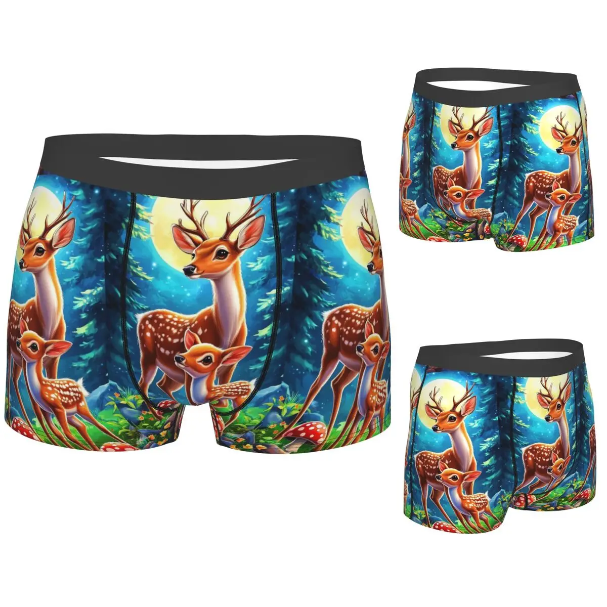 

Boxer Underpants Shorts Bambi Cartoon Panties Men's Soft Underwear for Homme Man Boyfriend Gift