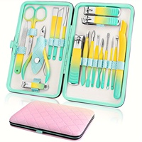 7-18pcs Gradient colors Manicure Set Pedicure Sets Nail Clippers High-quality Steel Professional Nail Cutters Tools