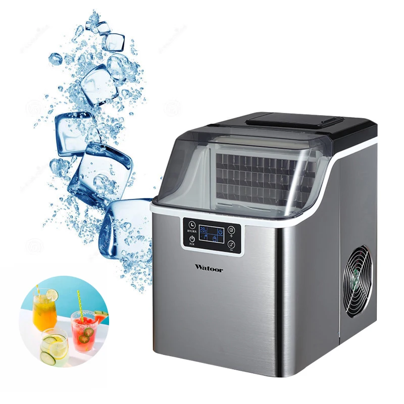 PBOBP Ice Maker 50/60/70 KG/24H Freestanding Auto Clear Liquid Freezer Ice Generator Machine 110V Home Appliance Commercial