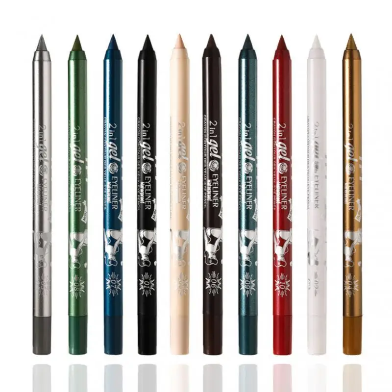 10Color Long-lasting Not Blooming Eyeliner Pencil Waterproof Pigment Eyeliner Pen Women Fashion Color Eye Makeup Cosmetics Tools