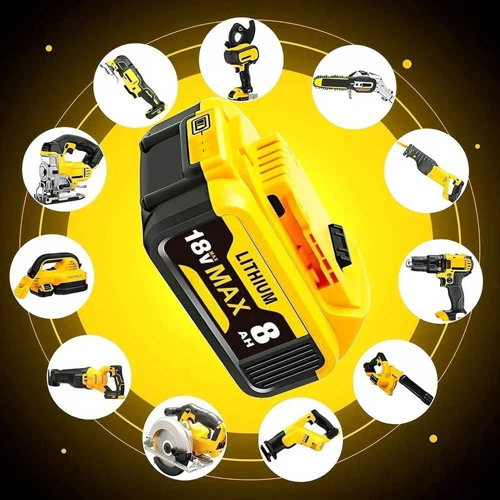 For Dewalt Original 12000mAh 18V Power Tool Battery DCB206 18V 10.0Ah DCB206 DCB205 DCB200 Lithium Ion Battery For Dewalt