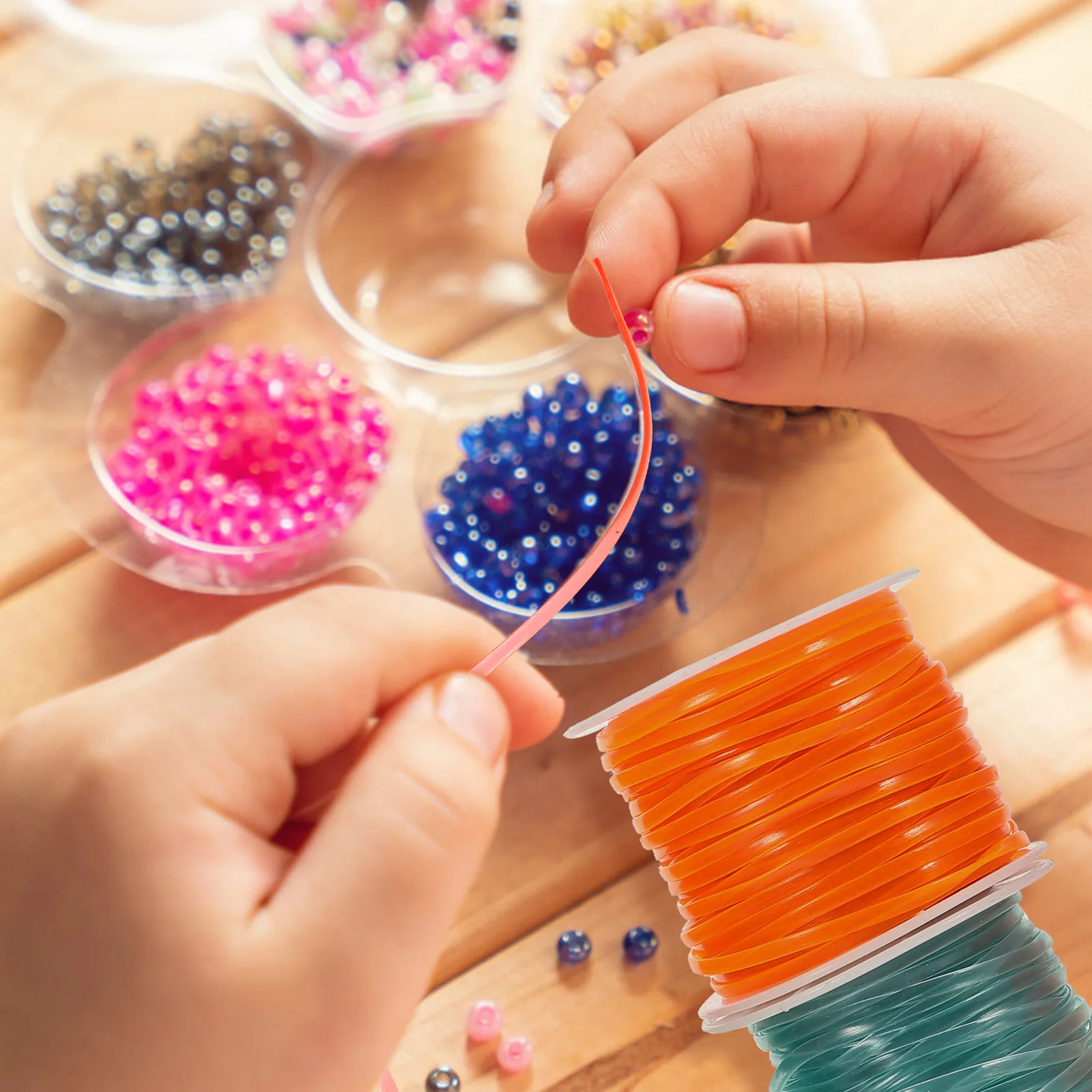 

1Set Flat Plastic Lanyard Rope Durable DIY Bracelet Keychain Making Kit Colored String Handmade Crafts Supplies Jewelry