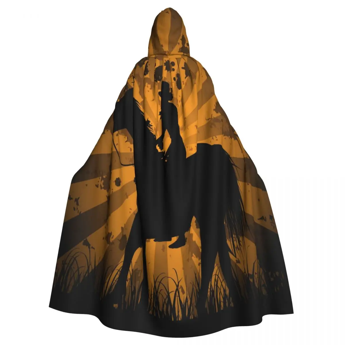 Hooded Cloak Unisex Cloak with Hood Cloak Cosplay Costume Vintage Cowboy On Field