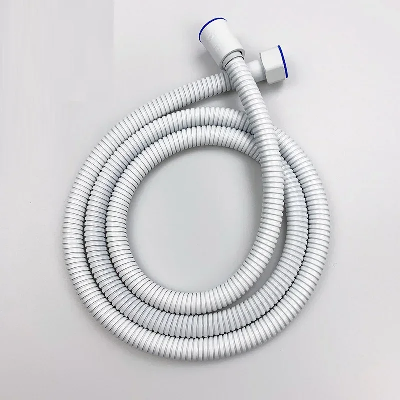 

New 1.5M White Stainless Steel Flexible Shower Hose Long Bathroom Shower Water Hose Extension Plumbing Pipe Pulling Tube