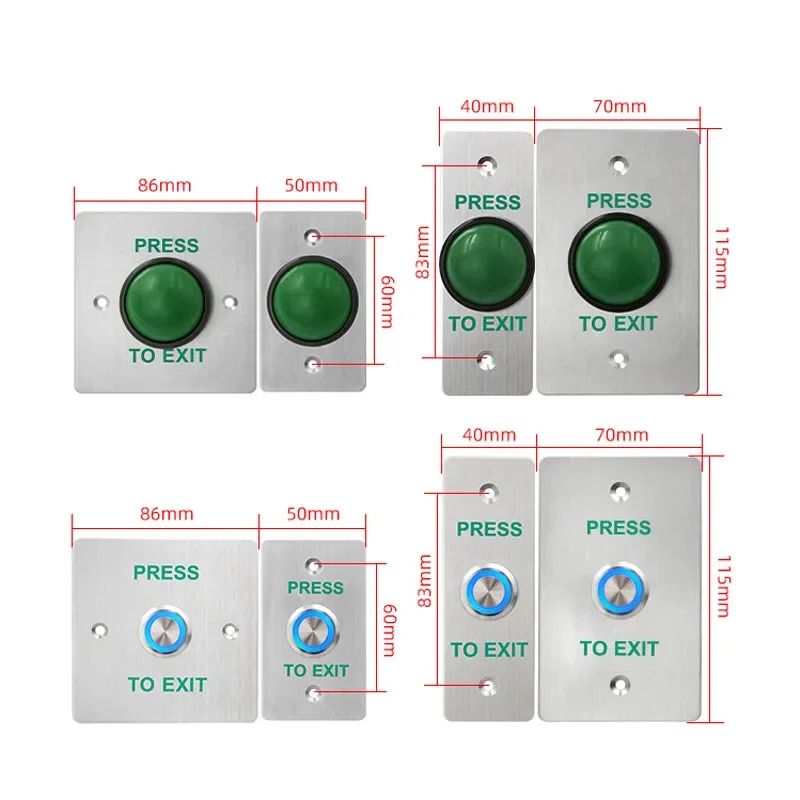 Stainless Steel Door Bell Switch Touch Panel IP67 Waterproof For Access Control Electric Lock Door Exit Push release Button