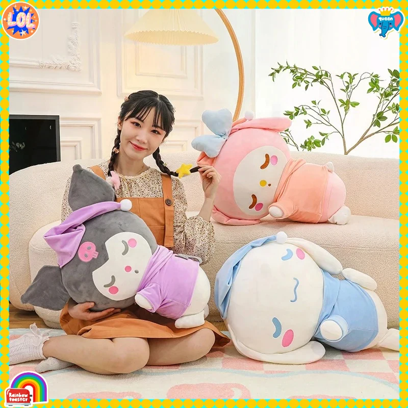 

Плюшевая кукла Sanrio Cinnamoroll 80 см, плюшевая кукла Melody Kuromi, мягкая игрушка, милая мультяшная кукла, подарок на день рождения для девочек