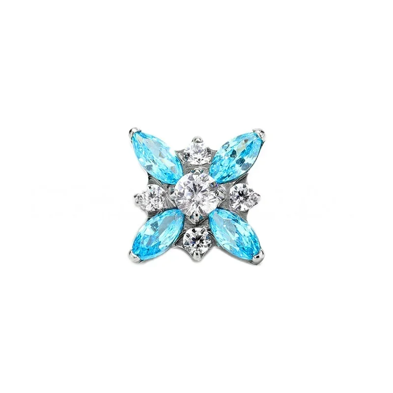 ASTM F136 Titan Kreuz Eisblumen Lippenpiercing Ringe 16G Zirkonia Labret Helix Tragus Knorpel Nasenpiercing Schmuck – Detail 8