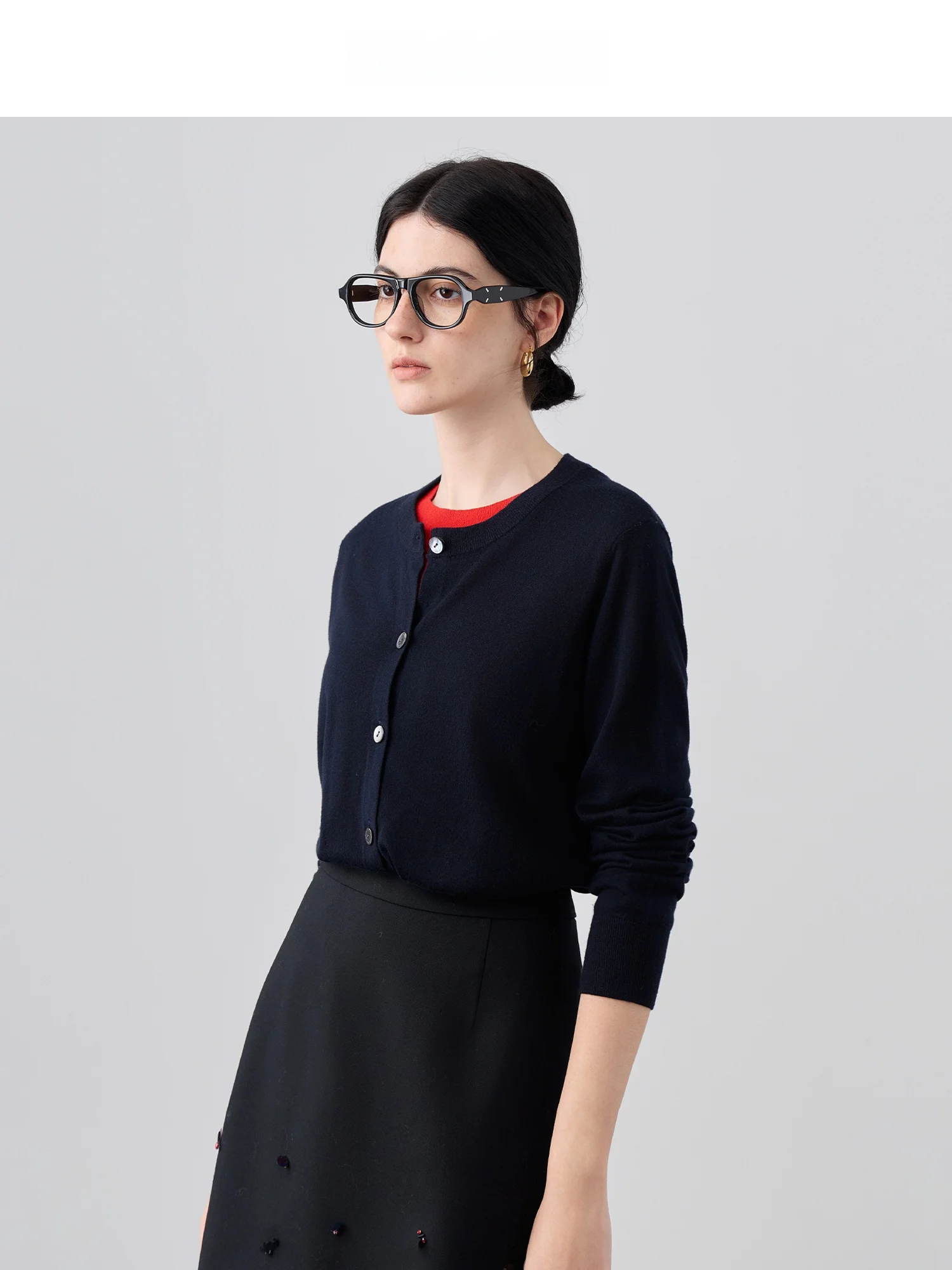 

Comfortable Women's Woolen Knitted Sweater Spring Xili Autumn Layered Color Colion Fake Two-Piece Soft round Ne Sweater