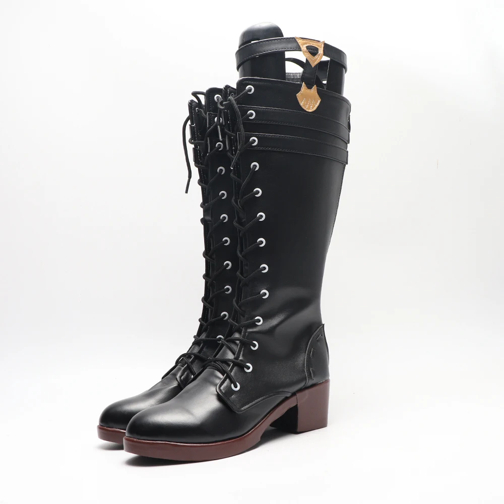 Genshin Impact Lyney Scarpe Cosplay Gioco Anime Halloween Natale Cosplay Stivali neri