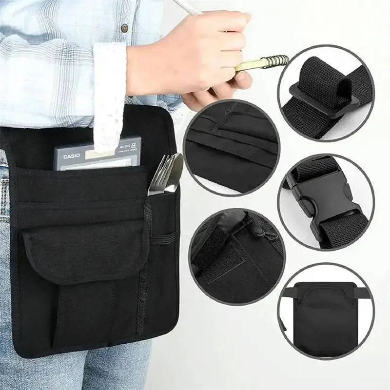 Waist Bag Apron Pocket Organizer With Adjustable Waist Strap Belt Multiple Pockets Waiter's Waist Wallet For Restaurants Bars