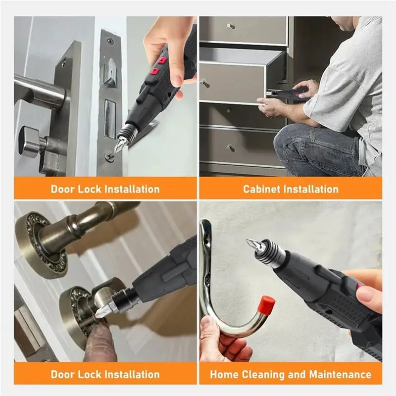 M11K-Cordless Electric Screwdriver Set With LED Lights 4.2V Smart USB Rechargeable Home Use Repair Tool