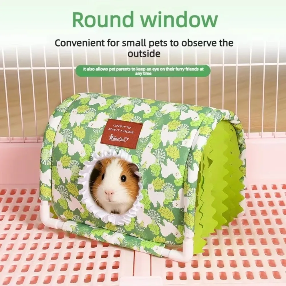 Cartoon Summer Hamster Shelter Large Tassel Tunnel Small Animal Cage Bottomless Pet Nest Decoration For Rabbit Dutch Pig