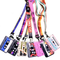 Retro Tape Card Holder Lanyard Camera Neck Strap Credit Card Case ID Badge Holders Credentials Protection Card Holders