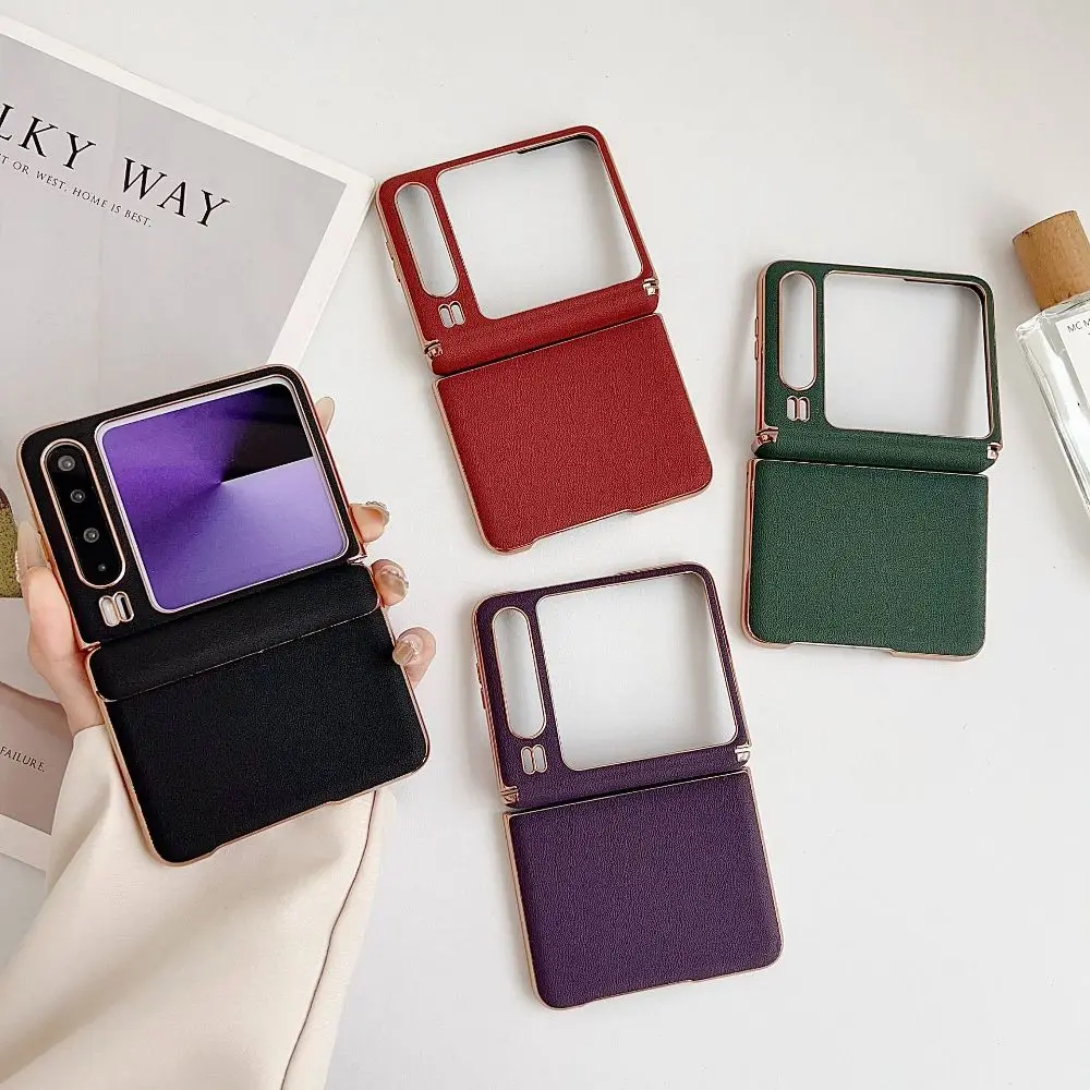 

Fashion Solid Color Leather Flip Phone Cover for Huawei Pura X with Protective Case