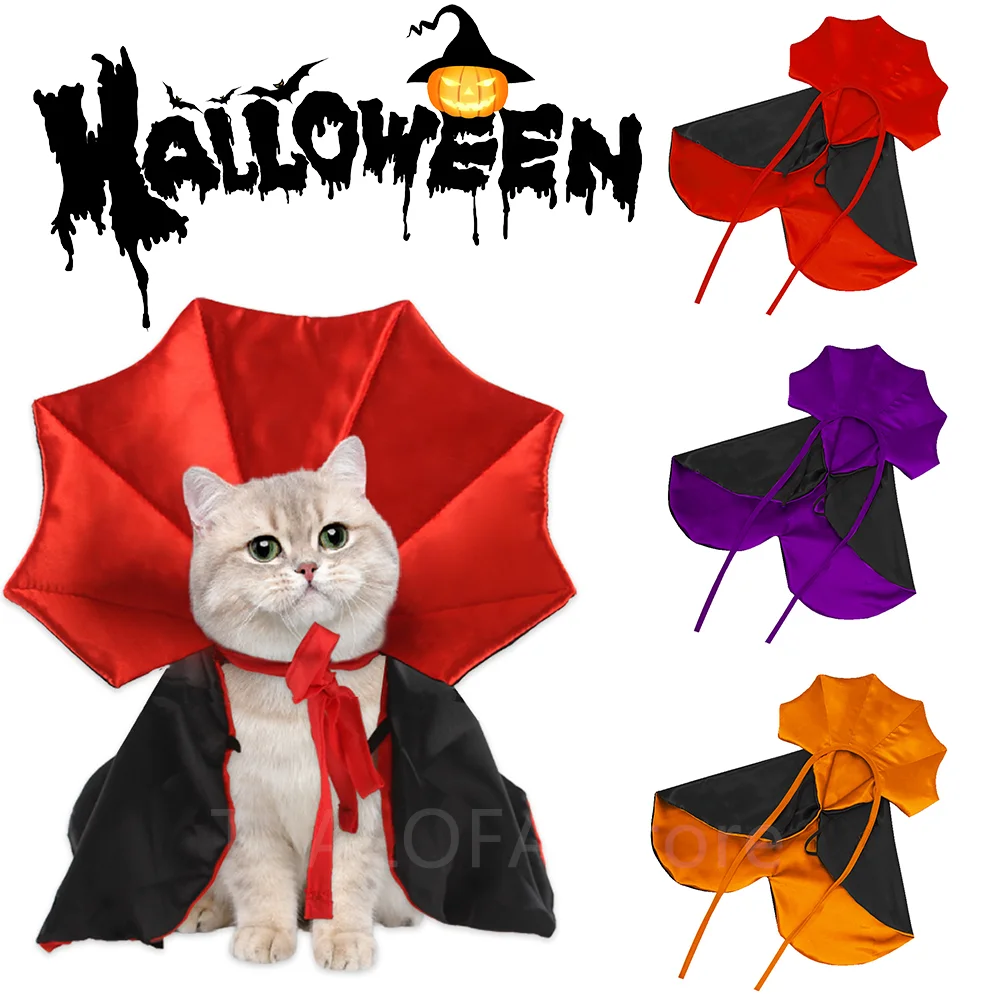 

Halloween Pet Costumes Cosplay Vampire Cloak For Small Dog Cat Kitten Puppy Costume Cosplay Pet Clothes Dog Cat Accessories Gift