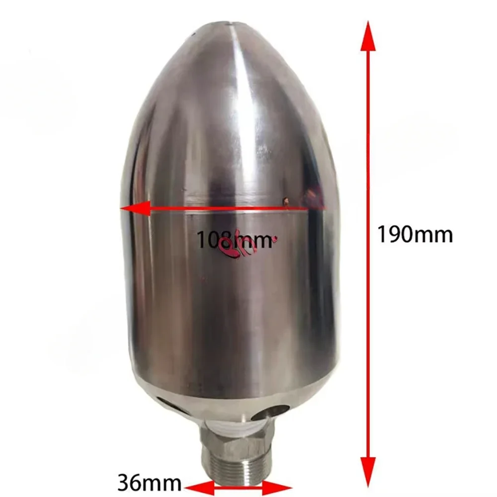 Stainless Steel Sewer Cleaning Water Jet Rotating Nozzle 1 Inch for Drain Cleaning, 3d Large Rocket