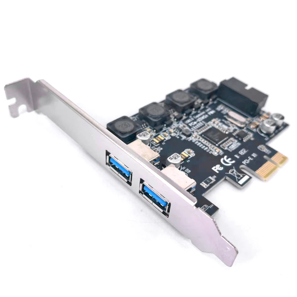 

2 порта USB 3.0 + 20-контактный USB-разъем PCI-e Контроллер Карта PCI Express на двойной USB3.0 + 19-контактный USB-конвертер-адаптер для ПК
