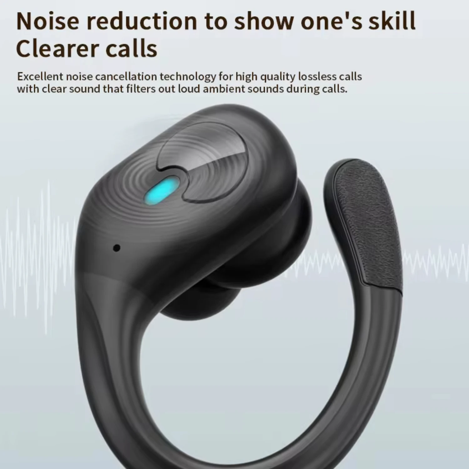 Esportes no ouvido sem fio earloop com efeito de som de alta definição de redução de ruído ENC integrado sem atraso