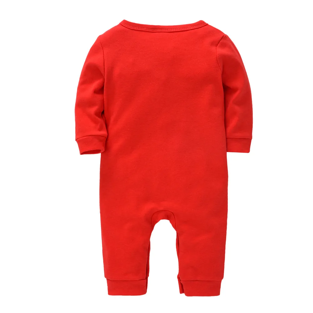 Unisex Baby Clothes Solid Red Design Newborn Cotton Rompers Full Sleeve 0-18M Infant Jumpsuit Costume Clothing