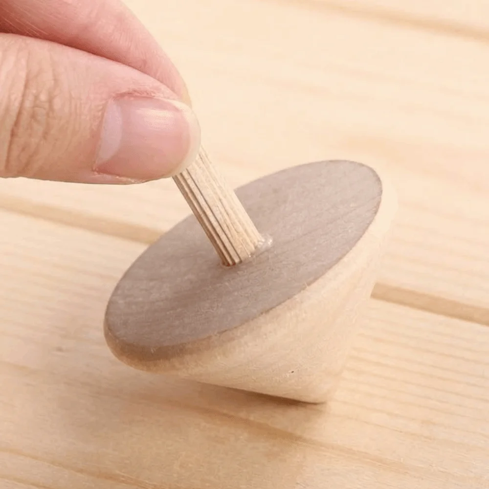 

High Quality Wooden Spinning Tops Novelty Classical Funny Peg-Top Gyro Toys No Paint Wooden Rotate Gyro For Kids Birthday Party