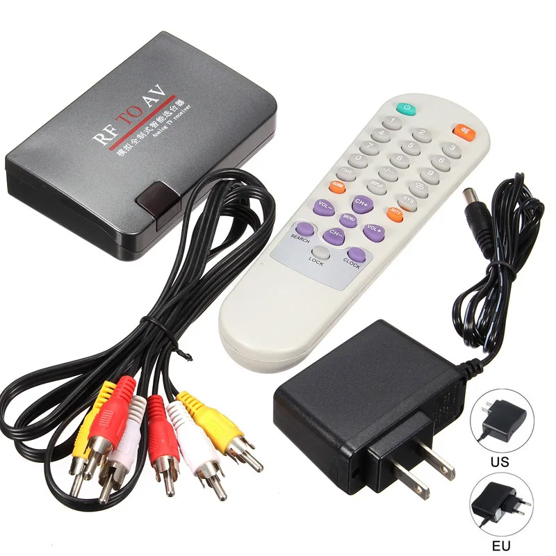 New RF to AV Receiver Analog Cable TV Receiver Vedio Converter Station-selector without Location Limitation With Remote Control