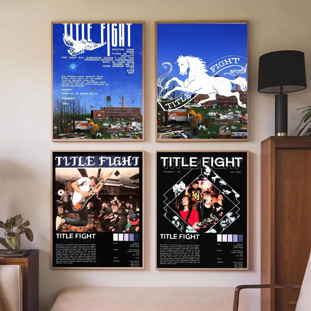 Hot Popular Punk T-Title Fight Poster Wall Art Prints for Bedroom Living Room Office Home Decoration Hanging Artwork Gift