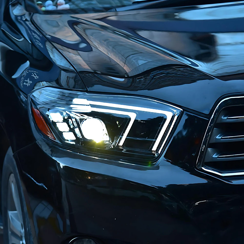 For Toyota Highlander 2009-2011 Front Headlights Upgrade New Design Car LED Projector Lens Dynamic Headlight Accessories