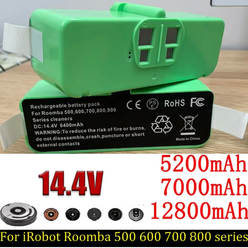 

12800mAh 14.4V Lithium Ion Battery for IRobot Roomba Cleaner 900 800 700 600 Series 960 980 981 965 895 695 692 690 680 675 890