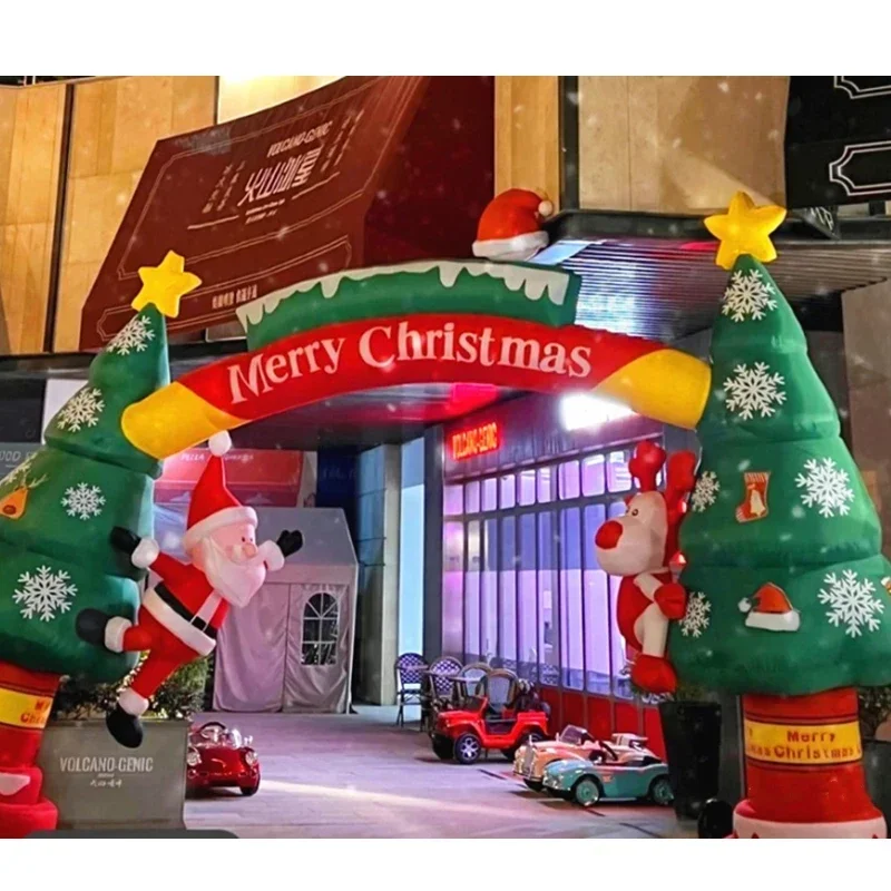 New Large Inflatable Luminous Christmas Solar Term Model Climbing Wall Santa Claus Snowman Cartoon Custom Mall Beauty Decoration