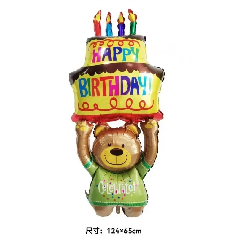 Cute Cartoon 3-layer Birthday Cake Castle Giant Aluminum Film Balloon Large Kids Hug Balloon Children Birthday Party Decoration