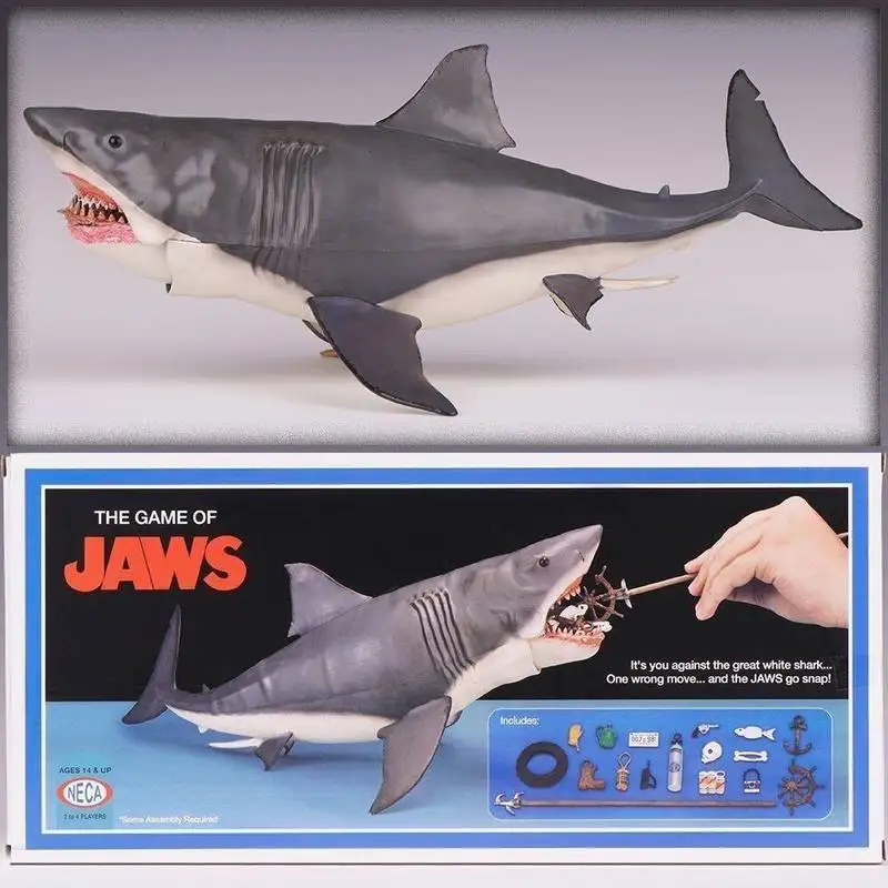 Neca Jaws Great White Shark 12 Inch 50th Anniversary Movie Version Simulation Of Marine Animal Model Collection Toy