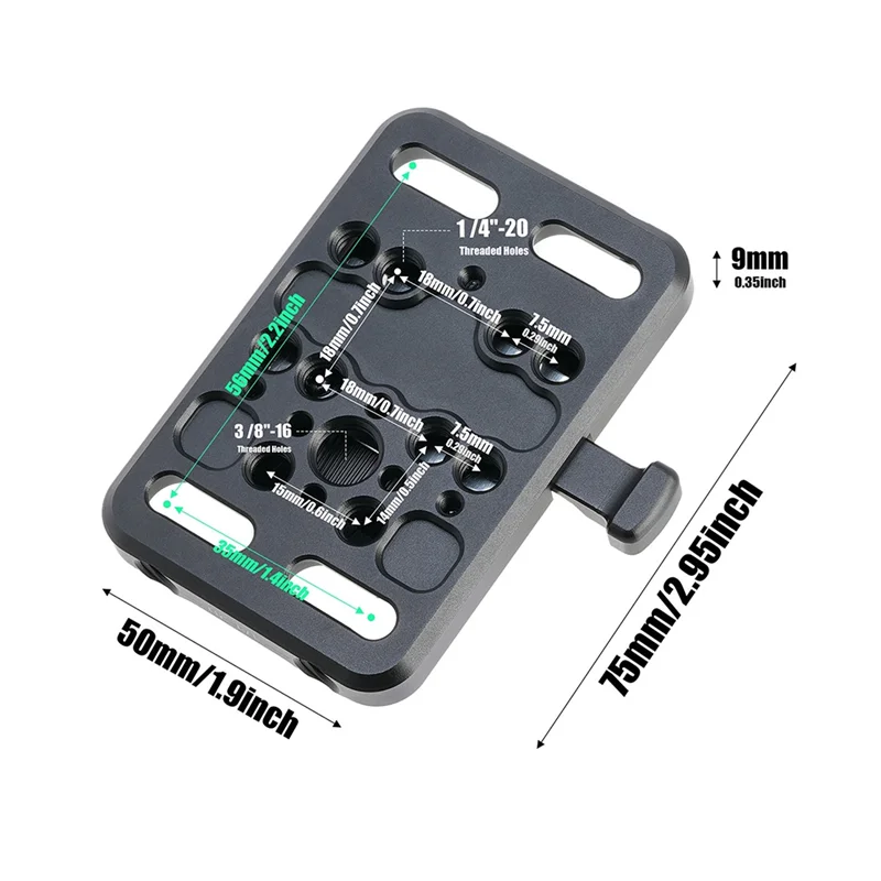 ABFM-Jlwin Mini Battery Plate V-Port Fixed Base Portable Battery Plate Universal Camera Accessories