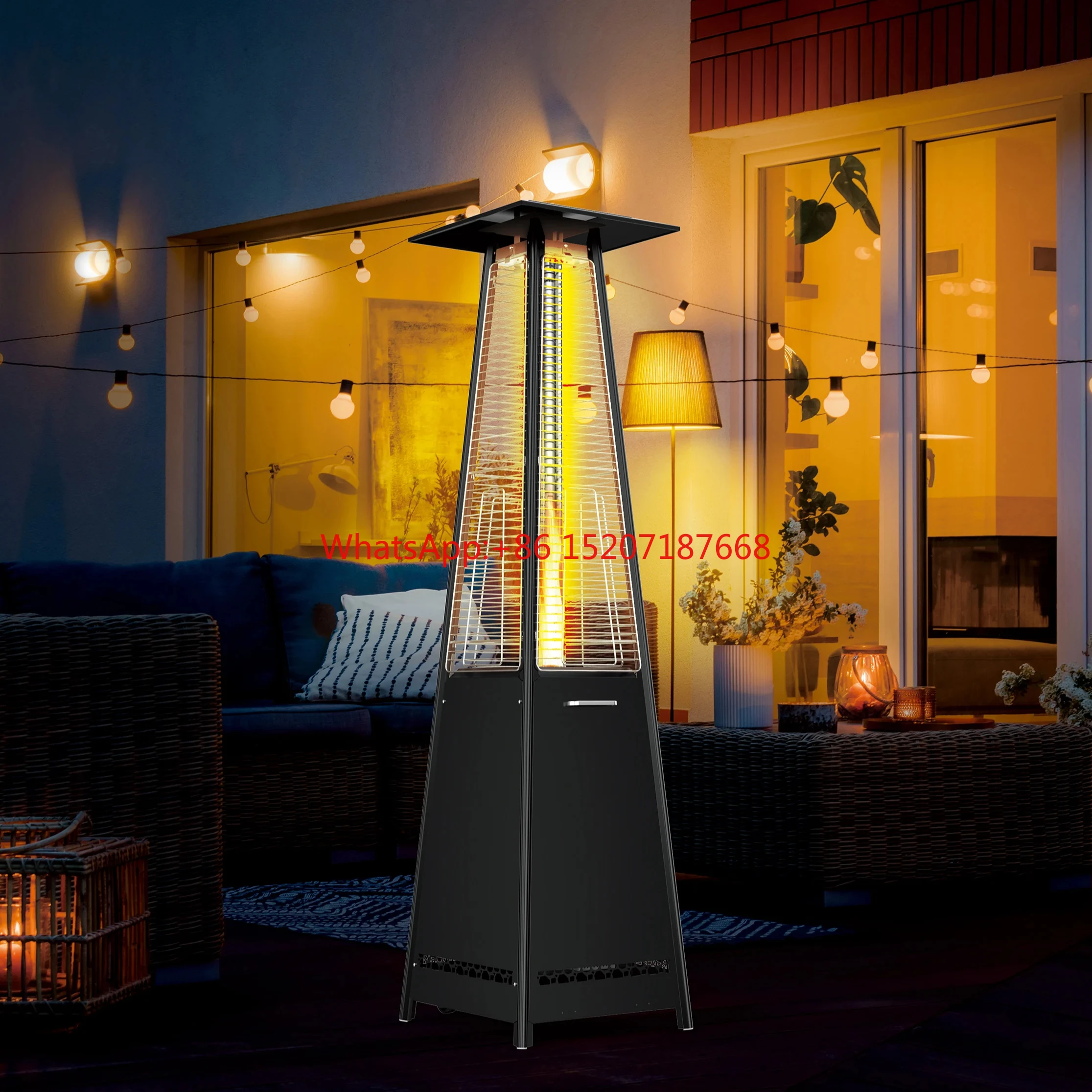 Automatic Feeding12kw Cheap OEM&ODM Stable Warmth Smokeless Outdoor Patio Pellet Stove Pyramid Pellet Heater For Camping