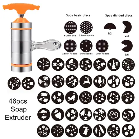 46 st. set tvåldegsextruder tecknad skivdesign extruder för tvåltillverkningssatser mögel skulptur tvålmaskin liten bissnes 8 best sales tvåltillverkare - №1