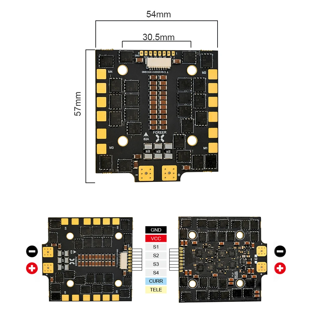 

FOXEER Reaper-V2 82A F4 128K BL32 4in1 4-8S ESC 30.5X30.5mm for RC FPV Long Range X-Class Drone Quadcopter