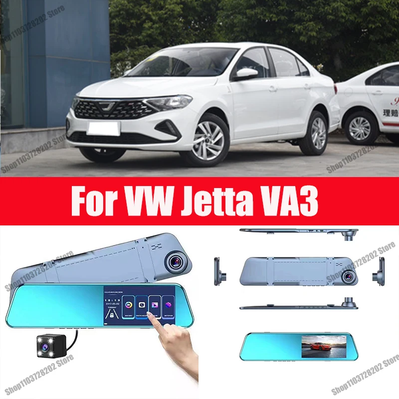 

For Volkswagen jetta va3 Carplay Android GPS Dash Cam AUX FM Radio Dashcam Car Camera Stream RearView Mirror Drive Recorder