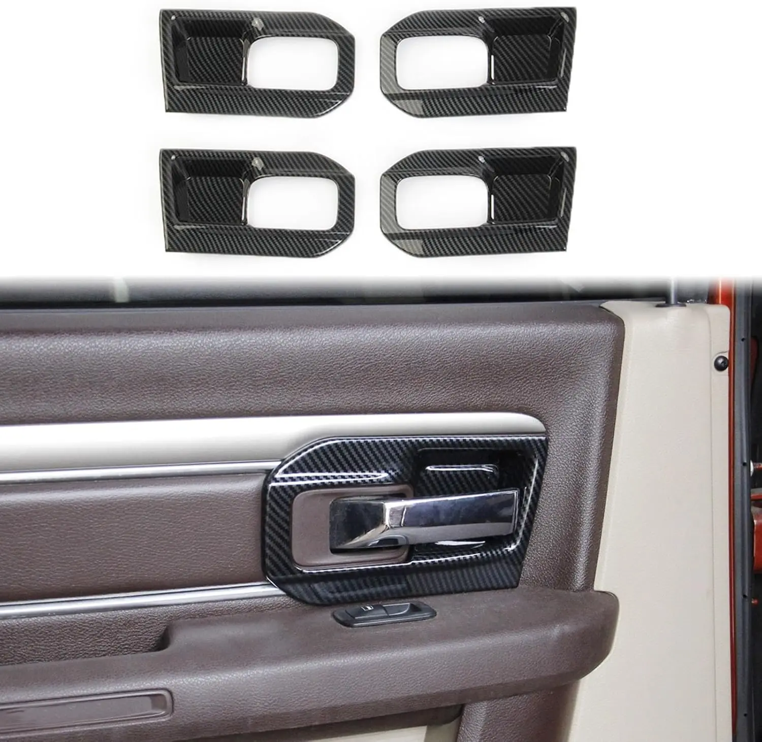 

Накладка на ручку двери из углеродного волокна для Dodge RAM 1500 2500 3500 2014-2018 гг., аксессуары для интерьера