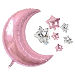 7 pezzi palloncino luna grande rosa rosa rosso palloncini stella a cinque punte decorazioni per feste di compleanno di nozze per ragazze forniture per Baby Shower