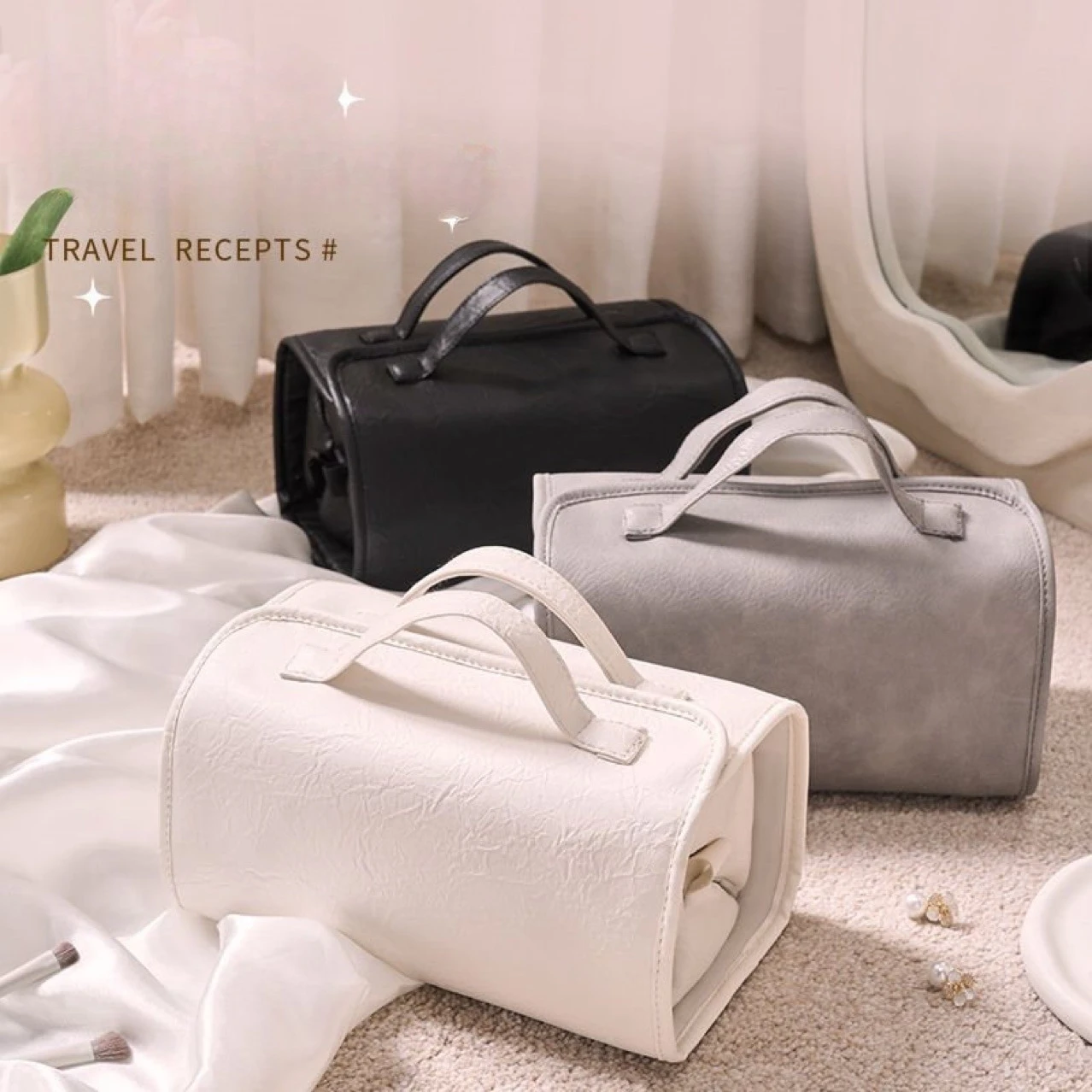 2026 New Detachable Foldable Makeup Bag Large Capacity Storage Bag Women's Handheld Travel Bag Portable for Outings