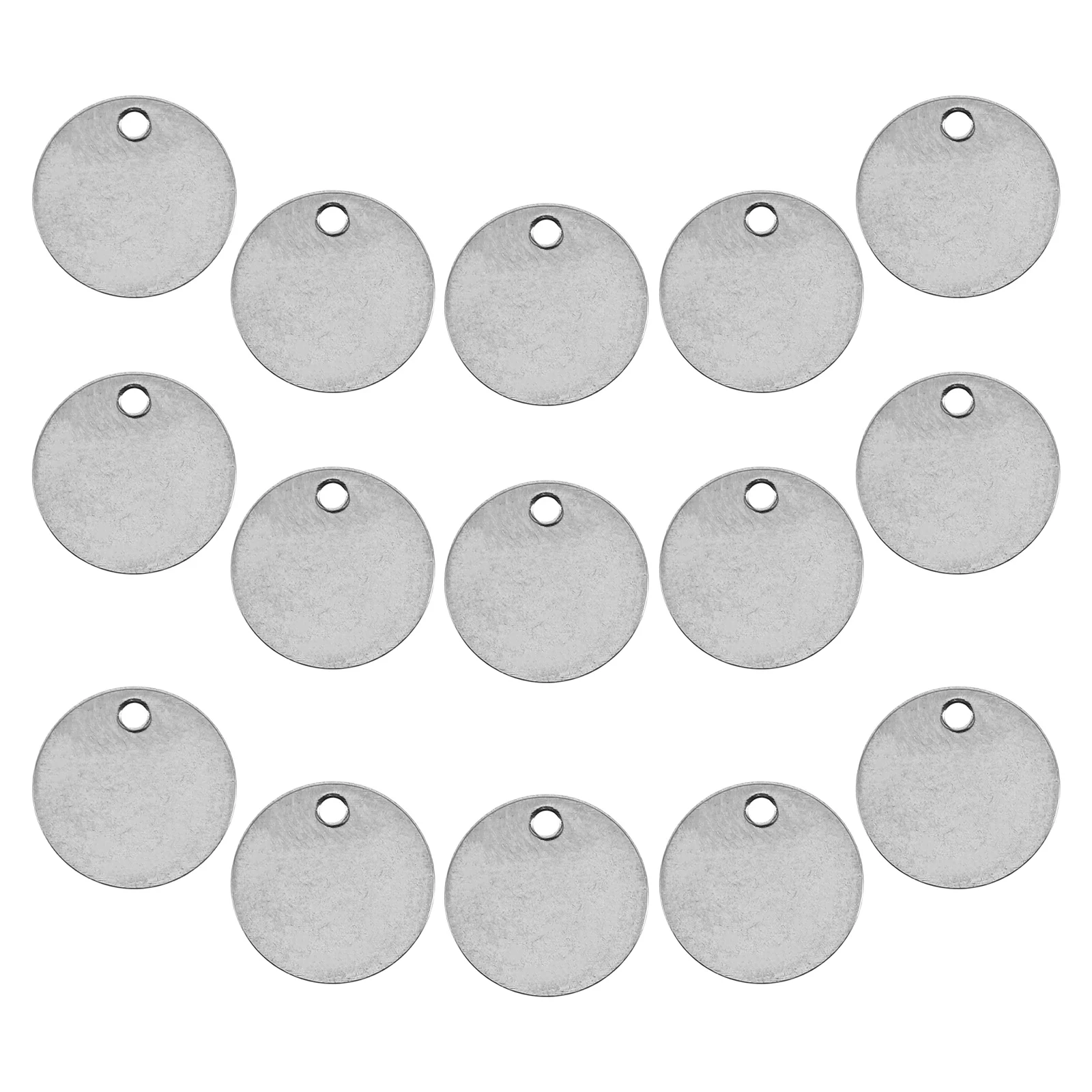 20 pezzi etichette vuote rotonde in acciaio inossidabile superficie liscia incisione spazi vuoti dischi metallici per portachiavi targhetta per cani sublimazione targhetta