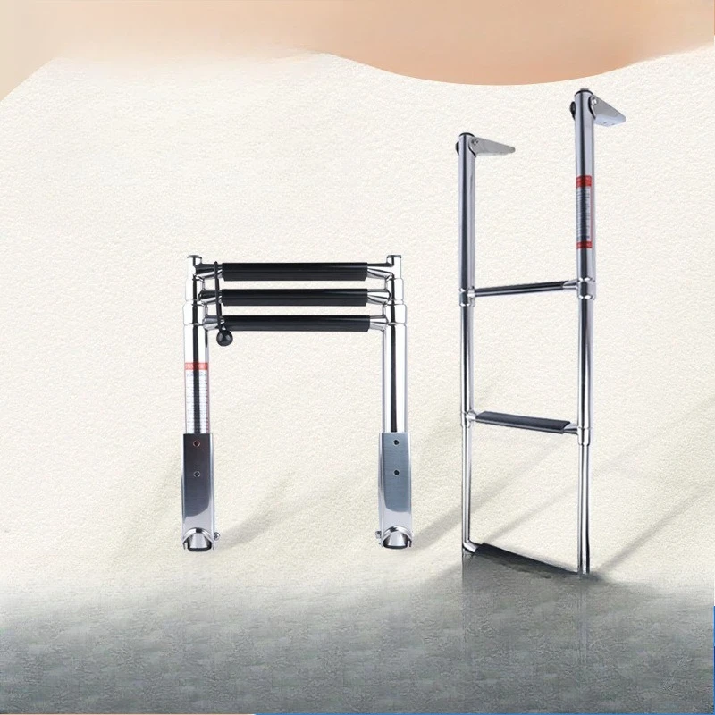 304 stainless steel speedboat yacht launching deck collapsible retractable ladder boarding ladder pedal ship