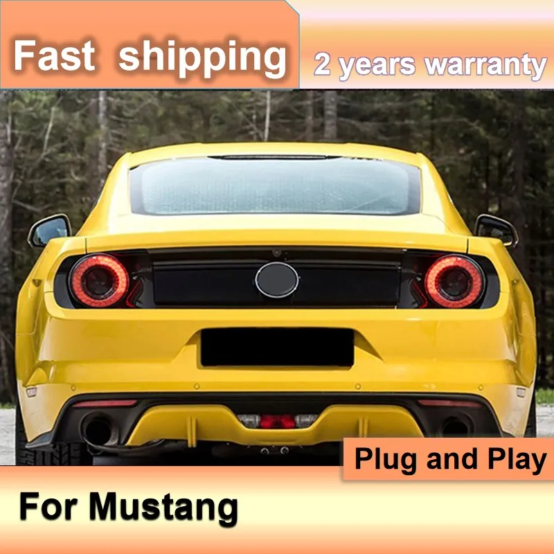 

Автомобильные аксессуары для Ford Mustang, задний фонарь 2015-2021, задние фонари Mustang, DRL, противотуманный тормоз, задний фонарь, указатель поворота